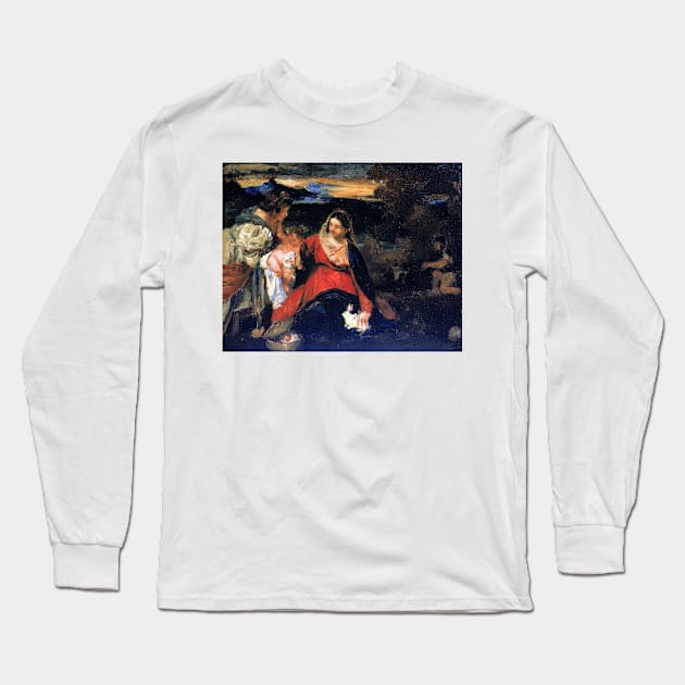 Kenyon Cox After Titian's Madonna of the Rabbit Long Sleeve T-Shirt by pdpress